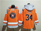 Men's Houston Astros #34 Nolan Ryan Orange Ageless Must-Have Lace-Up Pullover Hoodie,baseball caps,new era cap wholesale,wholesale hats